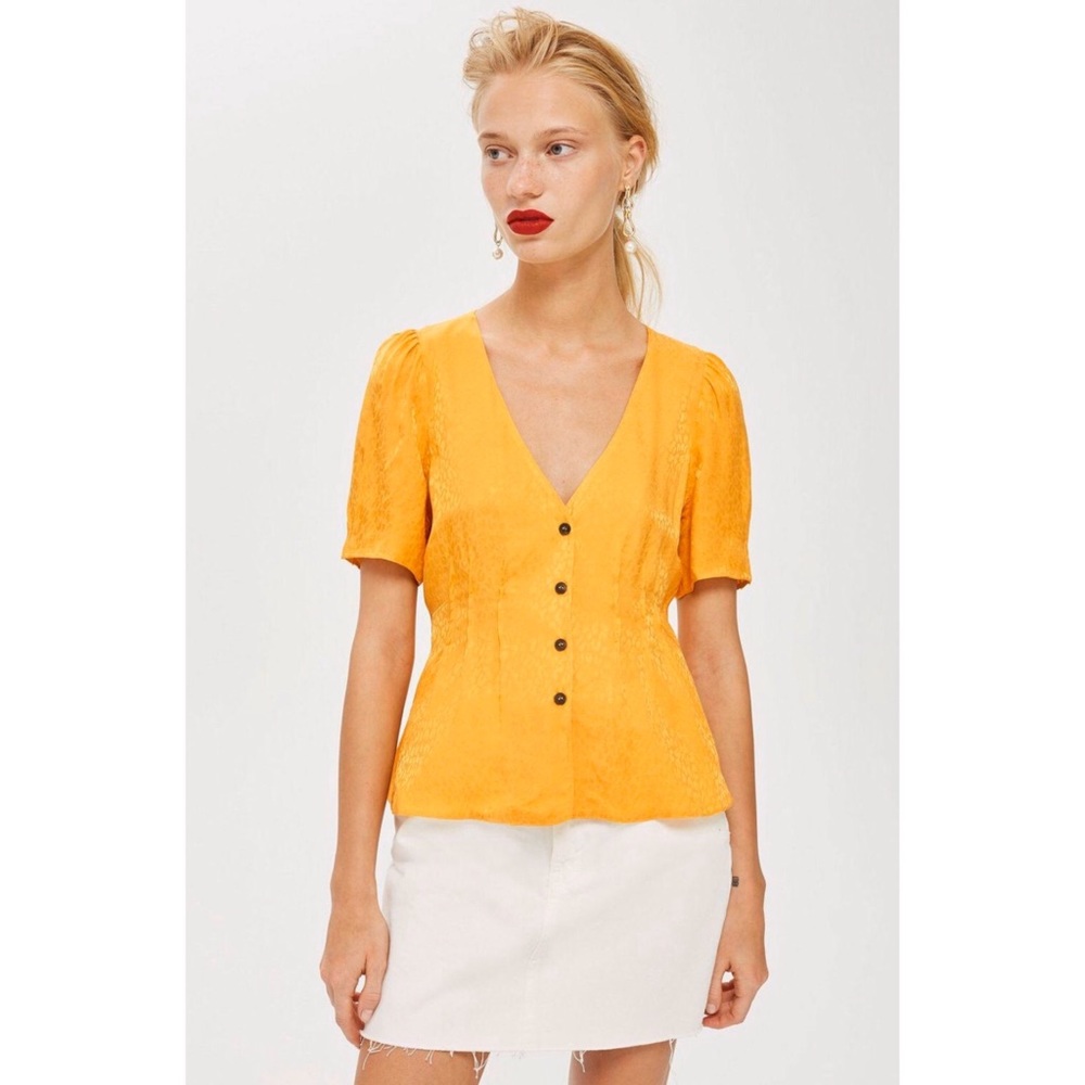 TOPSHOP Animal Jacquard Blouse